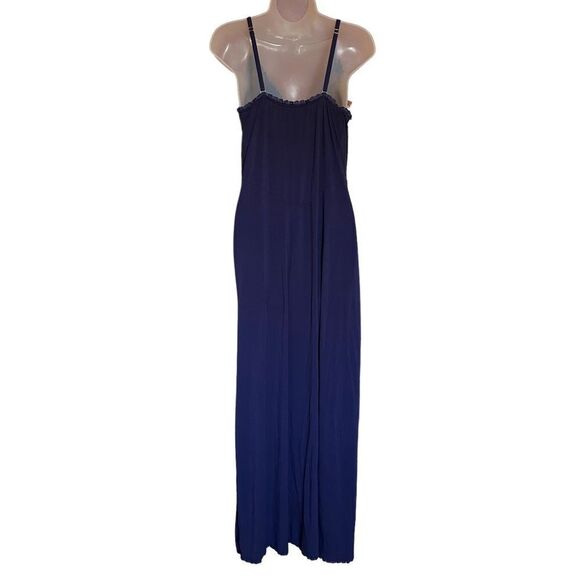 Savage X Fenty Blue Flowy Lace Lingerie Cover Up Sexy Maxi Open Cami Slip Dress - Picture 5 of 11
